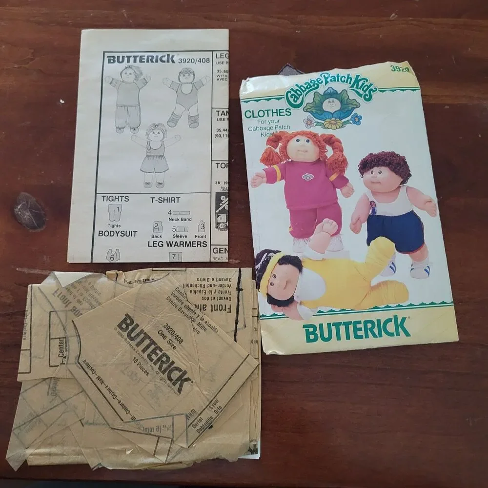 3920 Vintage Cabbage Patch Sewing Pattern Clothes Butterick